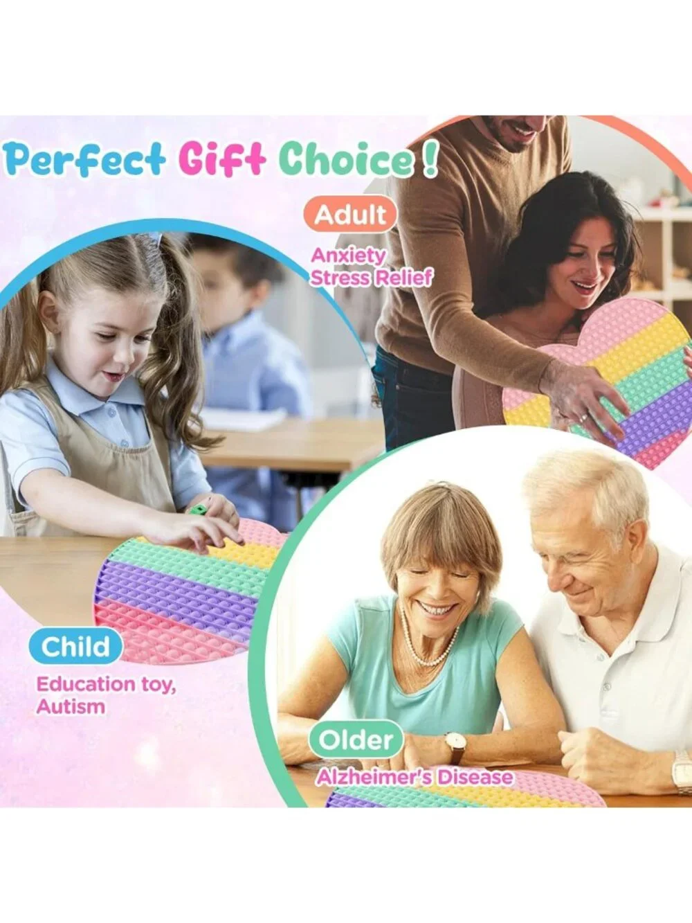 Giant Rainbow Heart Fidget Toy | 19.3